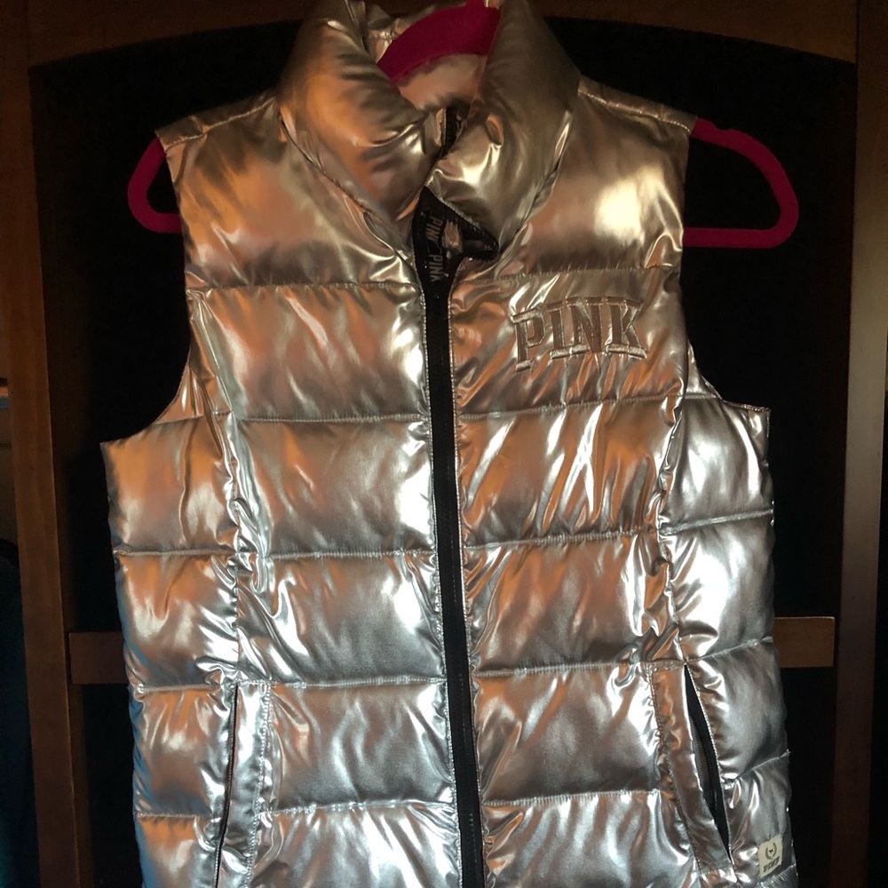 PINK Metallic Silver Vest